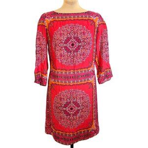 Laundry by Shelli Segal Red Orange Baroque Print Sheath Dress Size 6